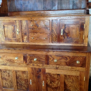 Antique style canopy top dresser made using reclaimed recycled Elm andOak. image 7