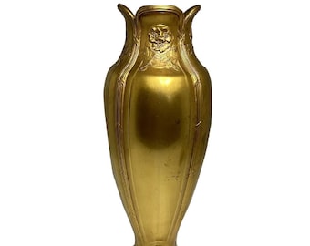 Christofle Gallia Gilt Vase: Art Nouveau Floral Design