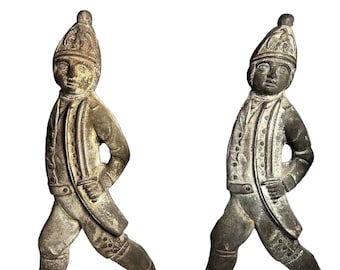 Pair of Hessian Soldier Fireplace Andirons