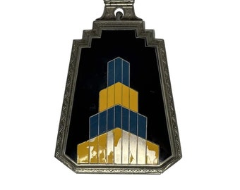 Art Deco Evans Skyscraper Enamel Compact FREE SHIPPING!