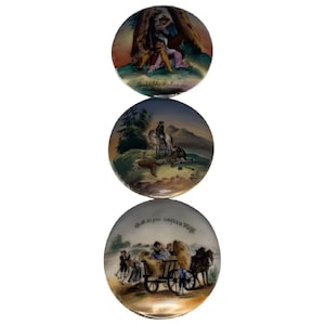 Antique German Porcelain Stein Lids: Hand-Painted 19th Century Collection