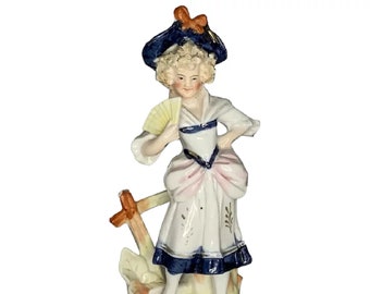 German Bisque Figurine Spill Vase