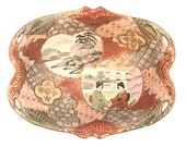 Kyoto Satsuma Style Moriage Footed Bowl Marked Japanese Meiji Period c.1868-1912