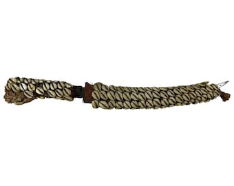 Algerian Berber Flyssa Dagger: Cowrie Shell Sheath, Etched Steel Blade