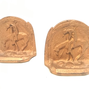 Art Deco Gilt Bronze &quot;End Of The Trail&quot; Bookends, c. 1930s