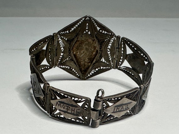 Iraq Silver Filigree Bracelet - image 7