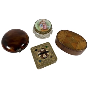 Antique Victorian Trinket Boxes: Snuff, Pill, Compact Collection