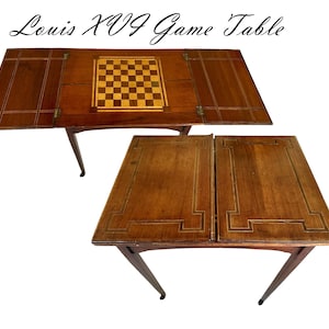 Louis XVI Marquetry Game Table: Antique Mahogany Chessboard