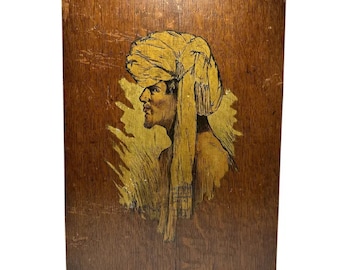Panel publicitario de la antigua Meyercord Co.: Tocados de Oriente, 1904