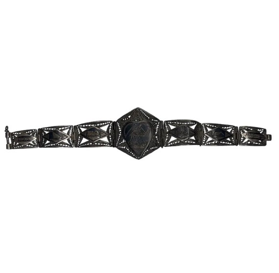 Iraq Silver Filigree Bracelet - image 1