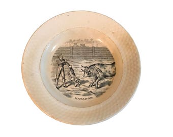 Petrus Regout Co. De Sphinx Pottery Maastricht Earthenware Transfer-Print Matador Bowl c. 1929-1931