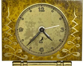 MCM Art Deco Jaz Najic Alarm Clock: French Vintage Display (c. 1950s)