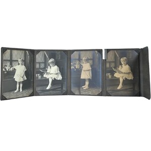 Antique Fold-Out Studio Photography Portraits of Young Blind Girl FREE SHIPPING!