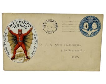 Sobre publicitario de Mephisto Segars para la Exposición Colombina (1893)