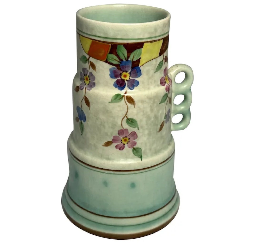 Art Deco British Roskyl Pottery Vase Etsy