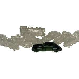 Vintage Glass Candy Container Collection: Automotive & Locomotive