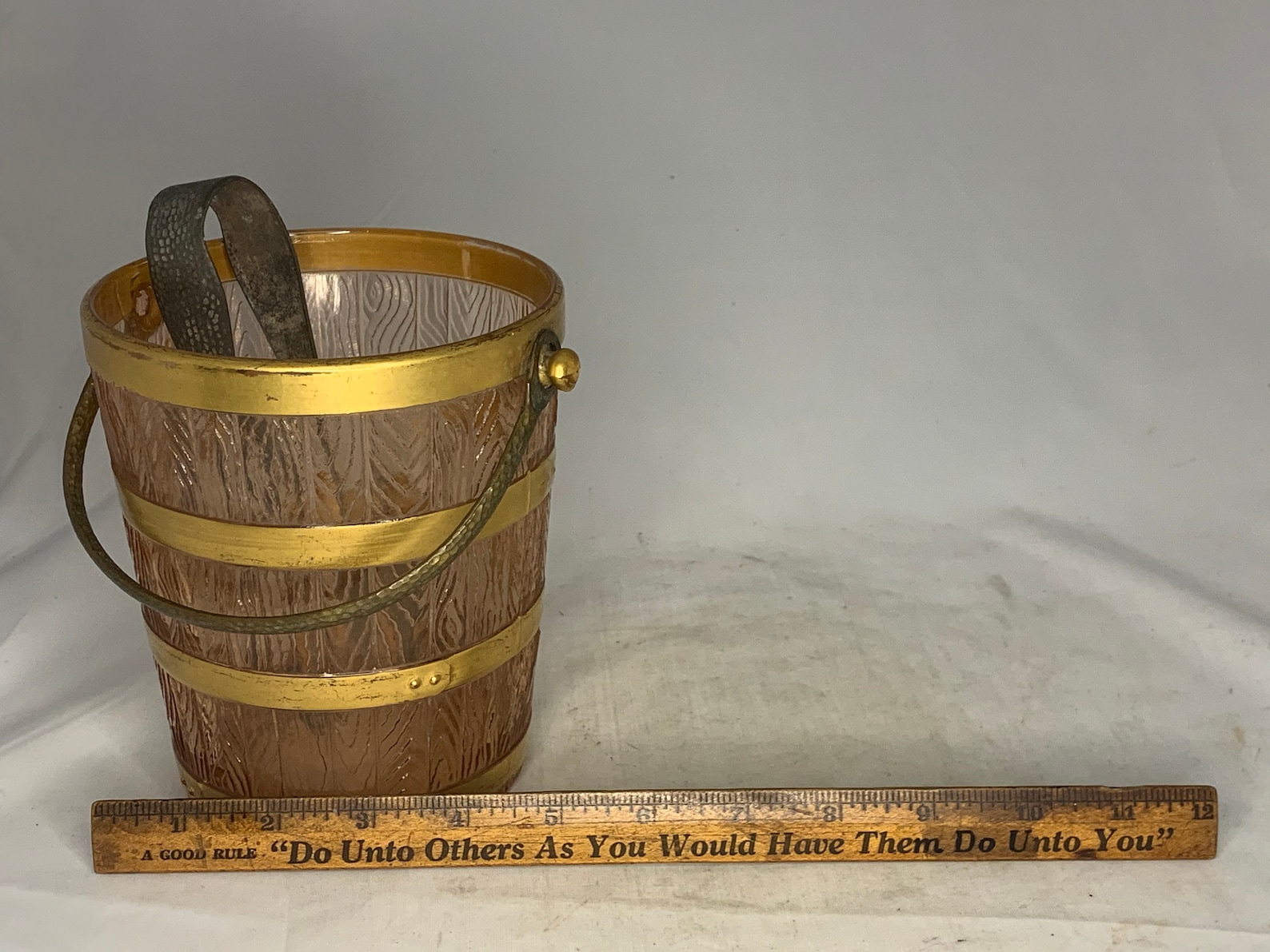 Cambridge Pink Glass Ice Bucket Keg Pattern With Tongs C. Etsy