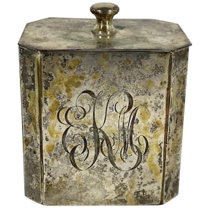 Silver Plated Tea Caddy: Georgian Style Monogrammed Box
