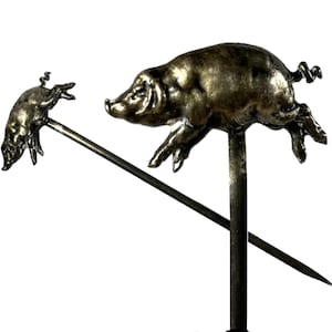 Antique French Silver Plate Pig Skewer: Figural Food Hâtelet