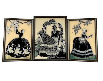 Vintage Smith Frederick Courting Silhouette Foil Pictures Collection