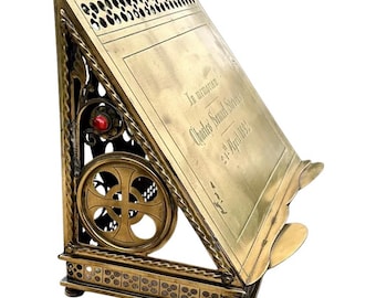 Gothic Revival Brass Missal Bible Stand