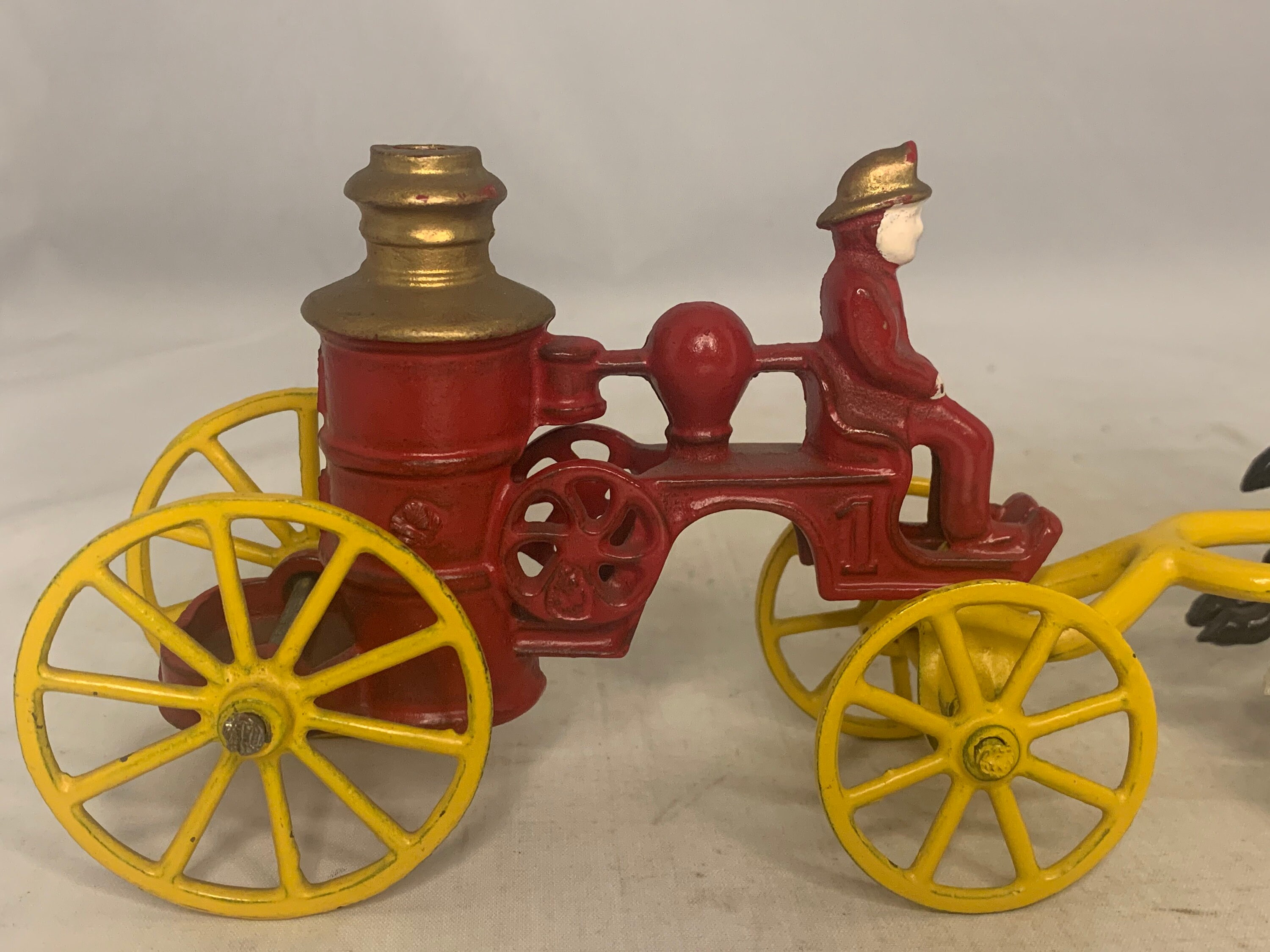 Kenton Cast Iron Horse Drawn Fire Engine Pumper Toy c. 1930s Etsy