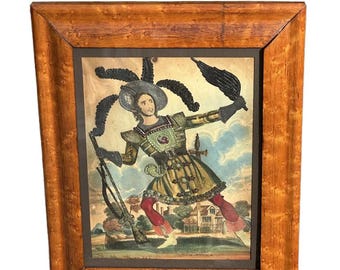 Grabado teatral de oropel del Sr. Horn como Caspar c. 1839