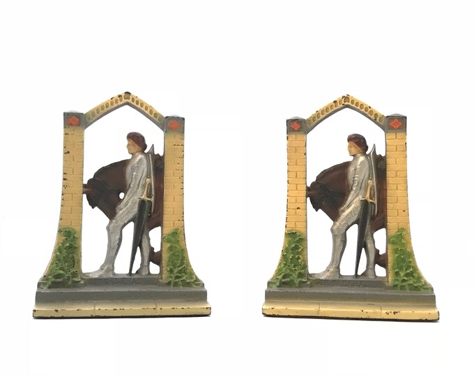 Sir Galahad With Horse Arts Crafts Products Co. Bookends Etsy