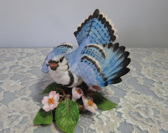 Lenox Blue Jay Figurine 1986 Garden Bird Collection Hand Etsy