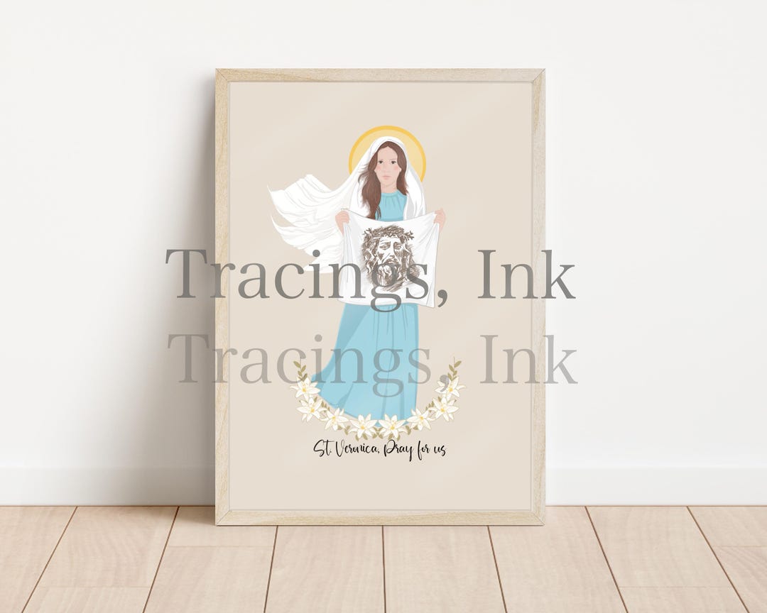 ST VERONICA - Catholic Saint Art Print - Digital Download - Communion ...