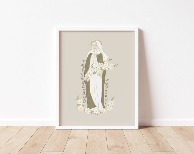ST CATHERINE of SIENA - Catholic Saint Art Print - Digital Download ...
