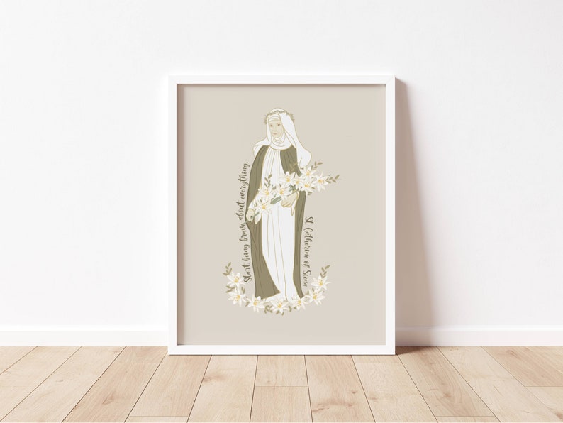 ST CATHERINE of SIENA - Catholic Saint Art Print - Digital Download ...