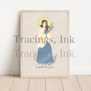 ST AGATHA  - Catholic Saint Art Print - Digital Download - Communion of Saints -Saint Series - Catholic School Class