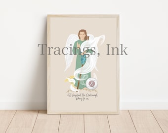 St RAPHAEL the ARCHANGEL - Catholic Saint Art Print - Digital Download - Communion of Saints -Saint Series