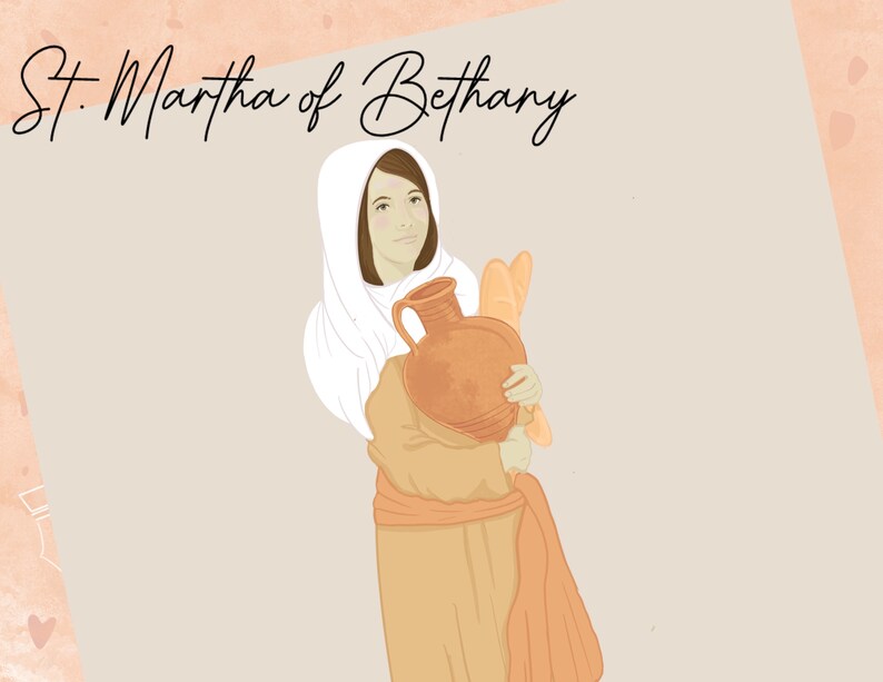 St MARTHA of BETHANY - Catholic Saint Art Print - Digital Download ...