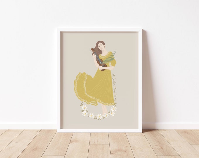 ST CECILIA - Catholic Saint Art Print - Digital Download - Communion of ...