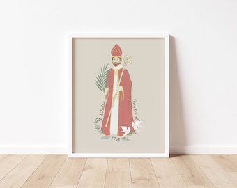 ST VALENTINE - Catholic Saint Art Print - Digital Download - Communion of Saints -Saint Series -  Quote