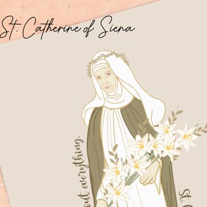 ST CATHERINE of SIENA - Catholic Saint Art Print - Digital Download ...
