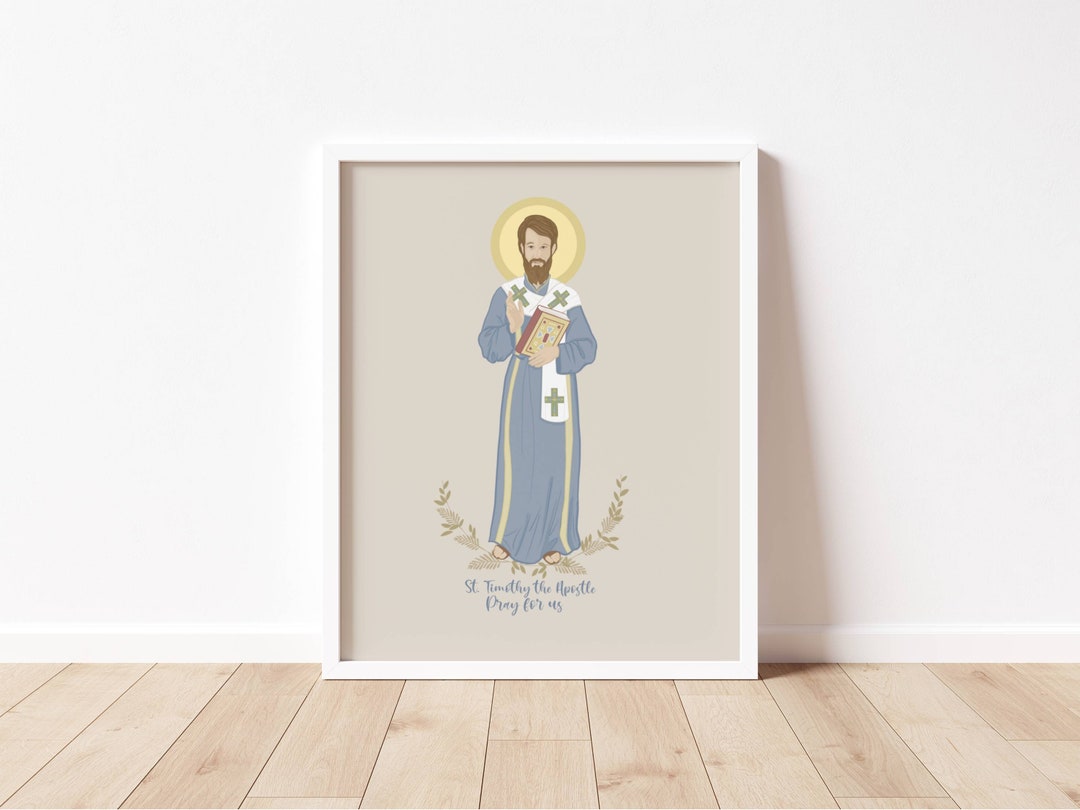 ST. TIMOTHY - Catholic Saint Art Print - Digital Download - Communion of Saints -saint Series ...