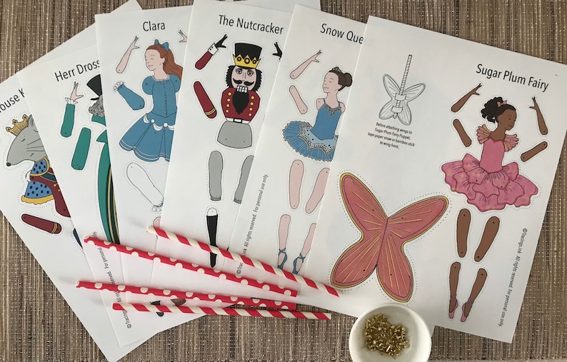 Nutcracker Ballet Printable Puppets Set PDF Instant Download Etsy