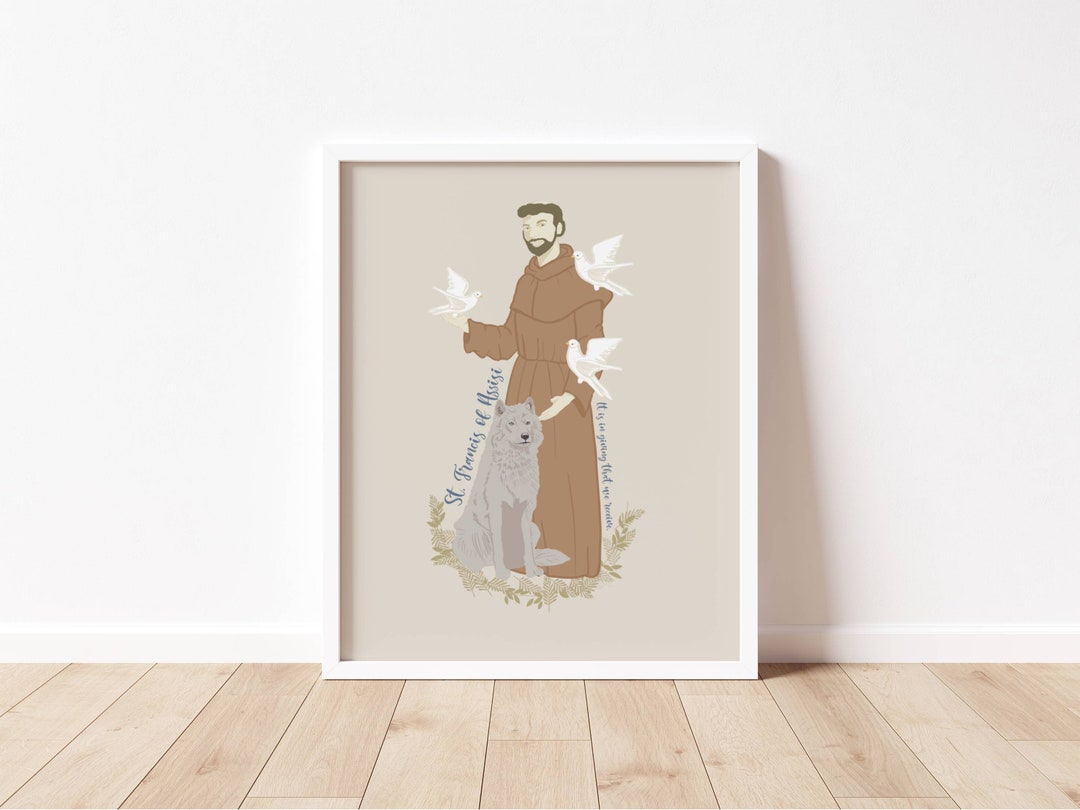 ST FRANCIS of ASSISI - Catholic Saint Art Print - Digital Download ...
