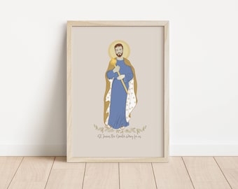 ST JAMES the GREATER - Catholic Saint Art Print - Digital Download - Communion of Saints -Saint Series - Catholic School Class