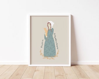 ELIZABETH von UNGARN - Katholische Heilige Kunstdruck - Digital Download - Kommunion der Heiligen -Saint Serie - Katholische Schulklasse