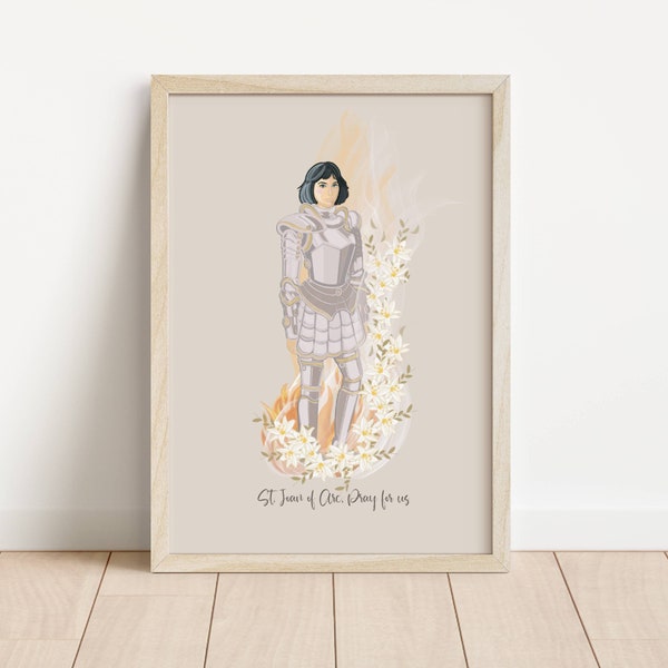 ST JOAN of ARC - Catholic Saint Art Print - Digital Download - Communion of Saints -Saint Series - Catholic School Class