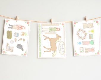horse paper doll etsy