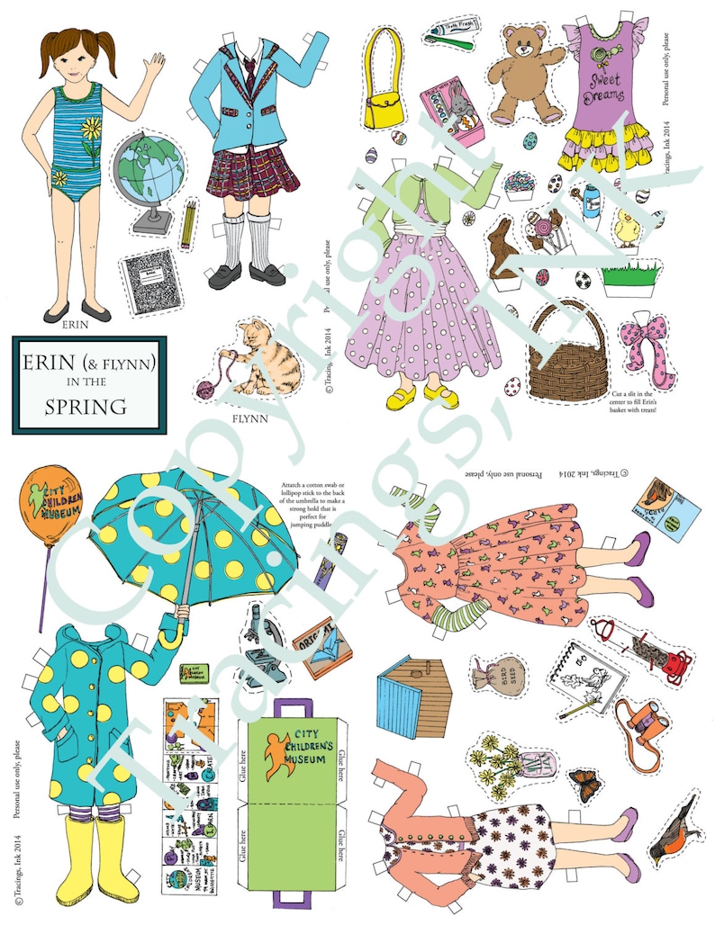 Paper Doll Setpdf Printableerin in the Spring Etsy