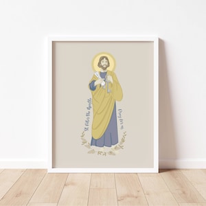 St PETER DER APOSTEL - Katholischer Heiliger Kunstdruck - Digital Download - Kommunion der Heiligen -Saint Serie - Katholische Schulklasse