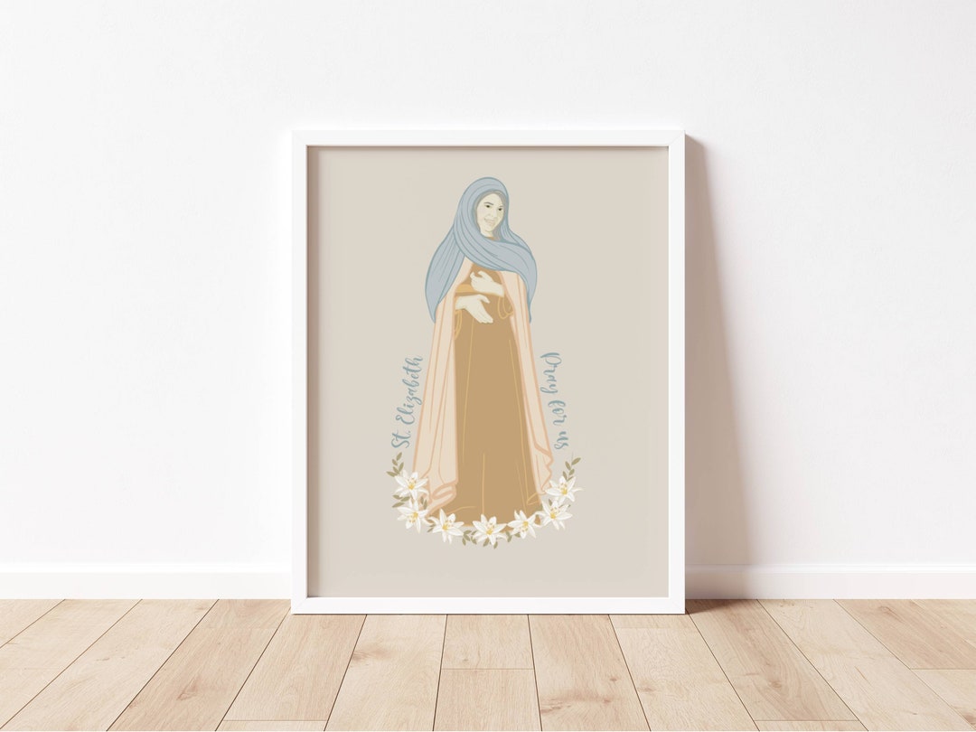 ST ELIZABETH- Mother of John the Baptist - Catholic Saint Art Print