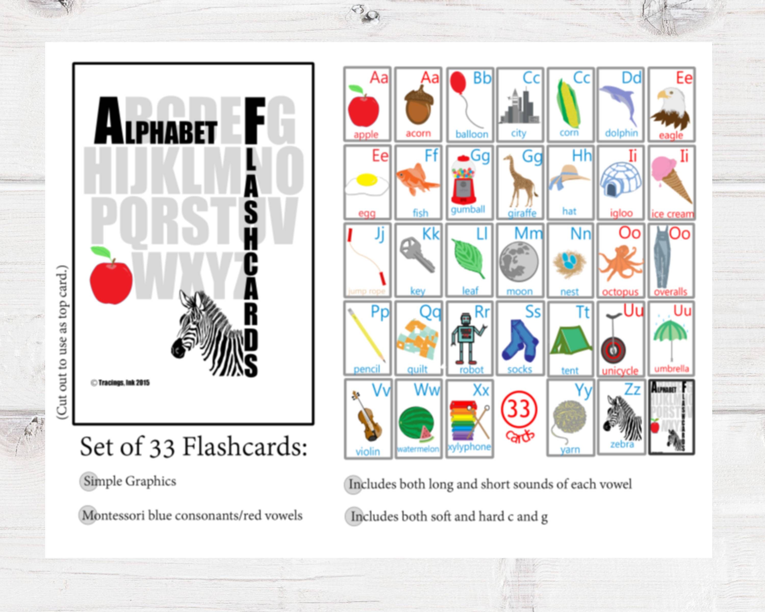 printable montessori alphabet flashcards etsy