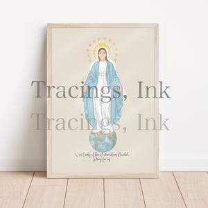 Our LADY of the MIRACULOUS MEDAL - Catholic Saint Art Print - Digital Download - Rosary -Saint Series - Catholic School - Mary